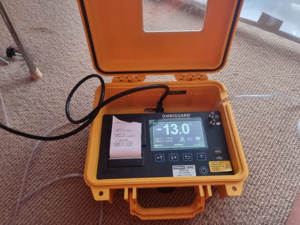 Air monitoring reading on a machine designed for air monitoring.
